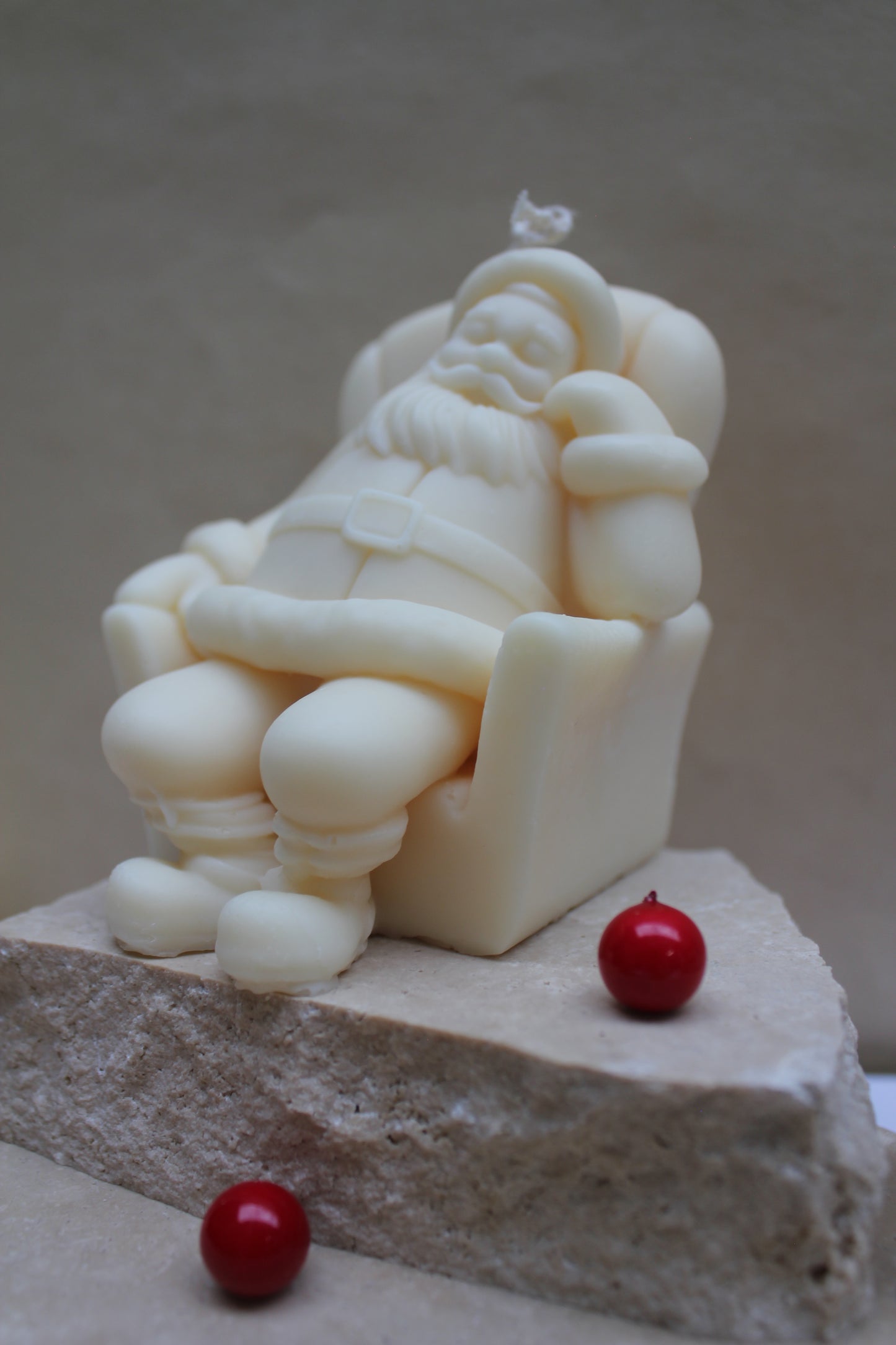 Sleeping Santa Candle
