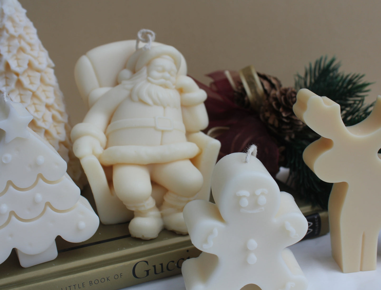 Sleeping Santa Candle