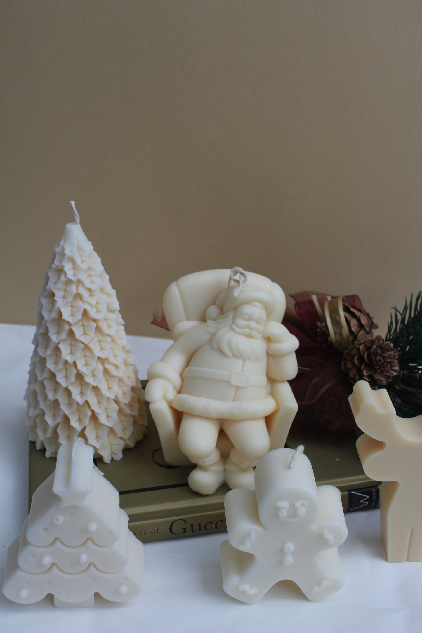 Sleeping Santa Candle