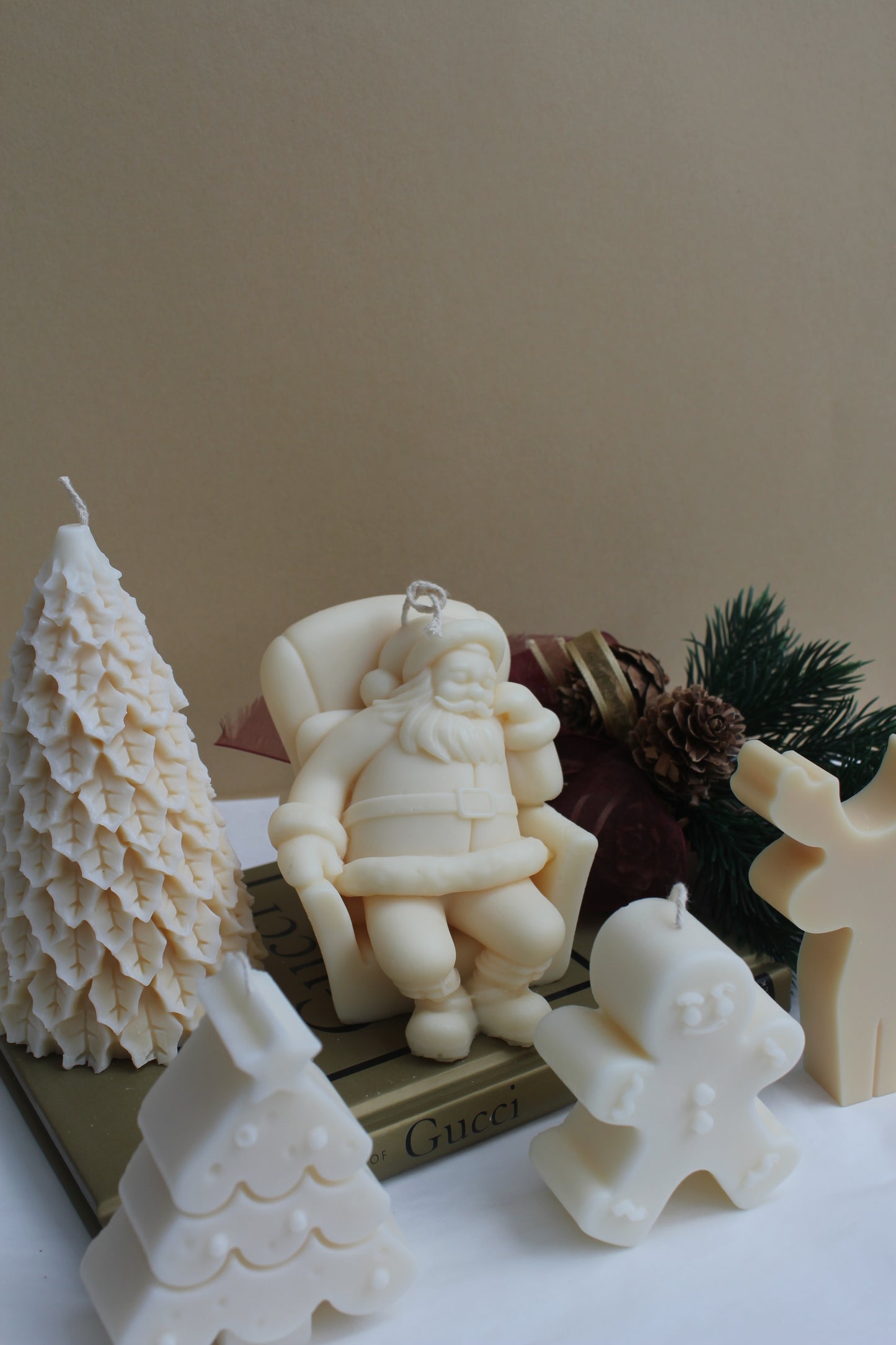 Sleeping Santa Candle