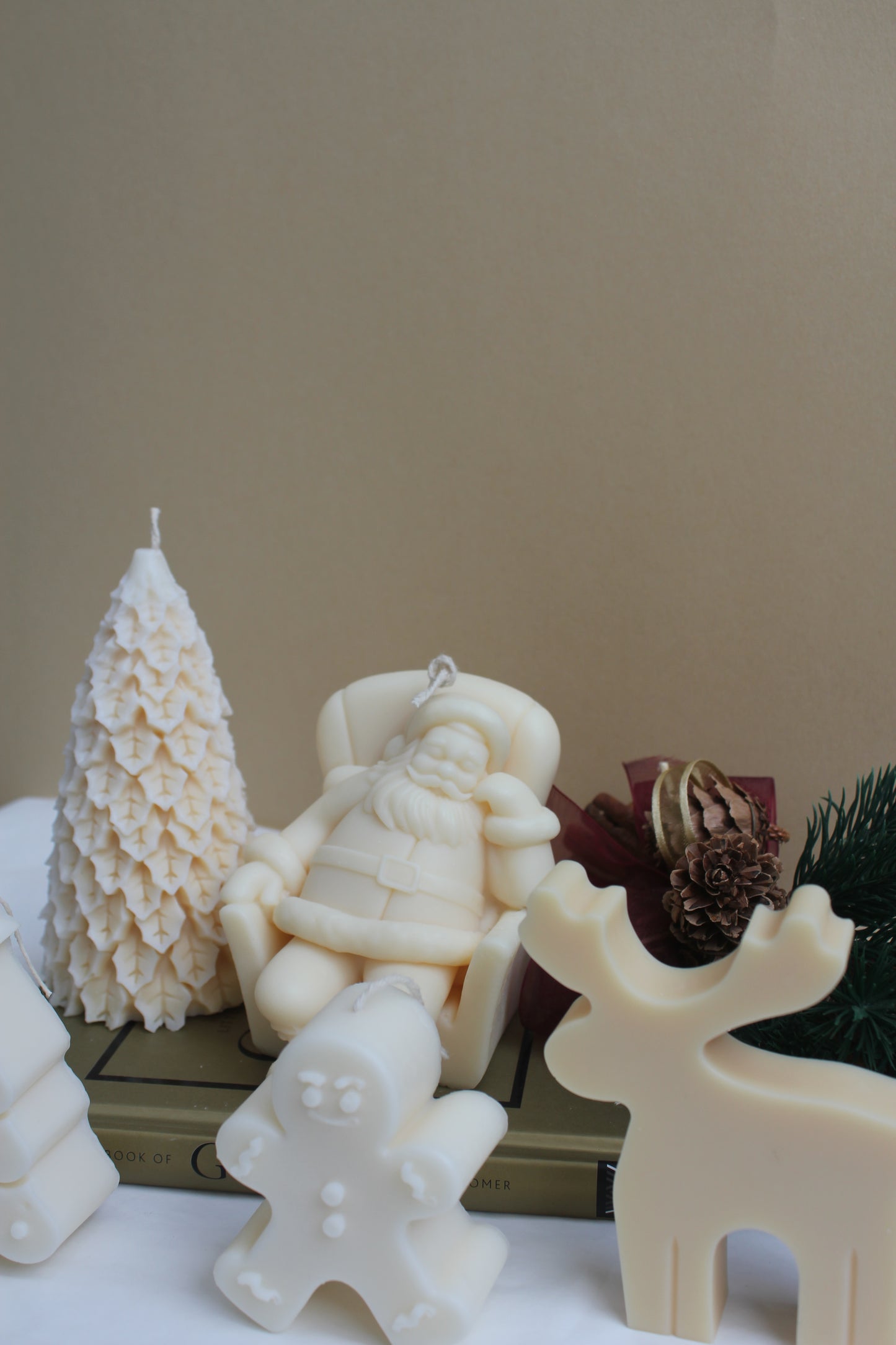 Sleeping Santa Candle